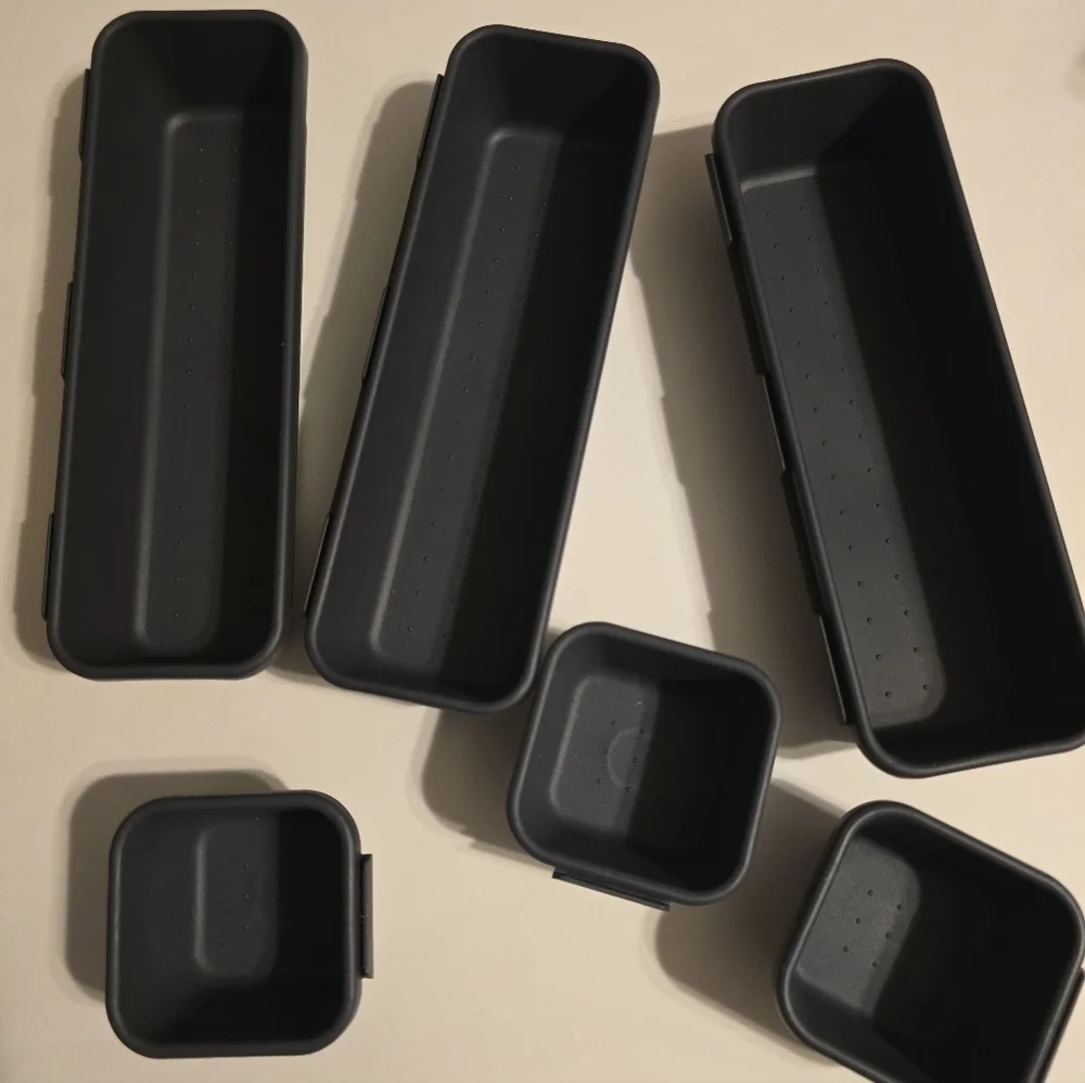 Set of Black Drawer Organizers